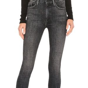 MOTHER High Waisted Looker Ankle Fray